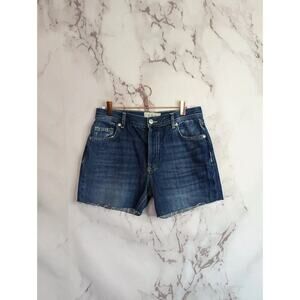 Free People Shorts Women 26 Denim Button Fly Medium Wash Size Mid Rise Cut Off